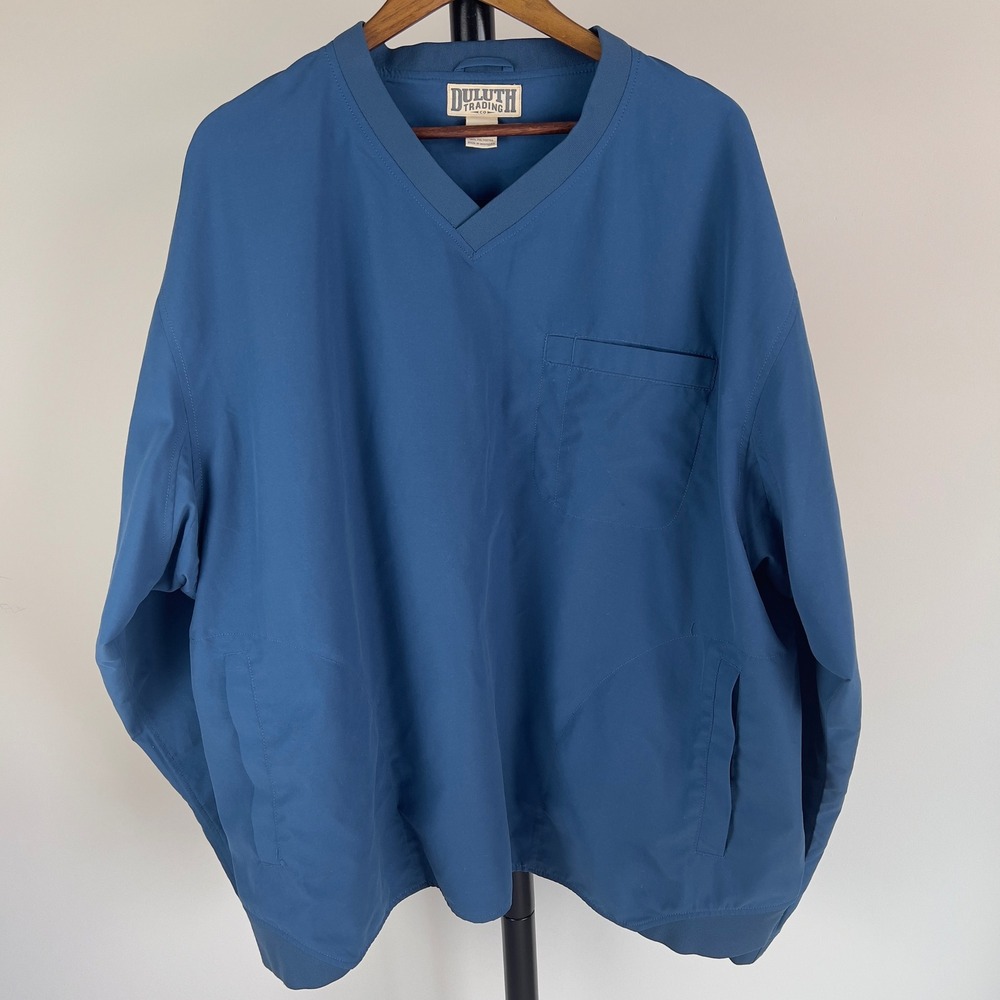 Duluth Trading Co Blue V-Neck
Windshirt Pullover Jacket - Men's 3XL Big & Tall